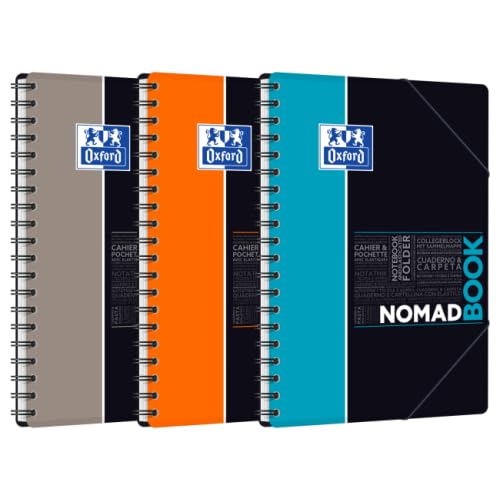 Lot de 5 Nomadbook Etudiants rel. intégrale B5, 160p./80 feuilles 90g/m², Séyès, coloris assortis (3)