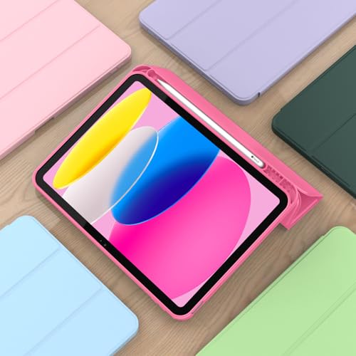 Image of ToaPoia Case for iPad (A16) 11 Inch 2025 /iPad 10th Generation 10.9 Inch 2022, Slim Trifold Stand Protective Cover with Pencil Holder and Soft TPU Back,Support Auto Sleep /Wake (Watermelon)