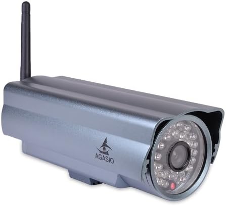 Agasio A603W Outdoor Wireless IP Camera with IR-Cut Off Filter for TRUE COLOR Images (Not Washed Out), Auto-Iris (Auto-Brightness Adjustment), IP66 Waterproof Enclosure, 36 IR LEDs for 50ft Nightvision, 4mm lens (72° Viewing Angle), SILVER