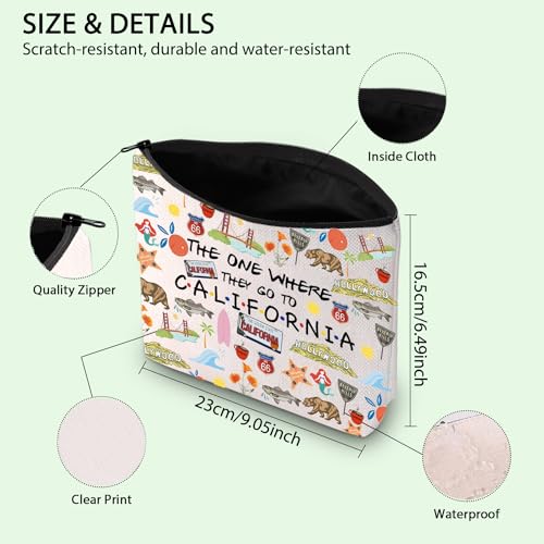 California Trip Makeup Bag California State Gift California Souvenir Gift California Travel Bag California Housewarming Gift Vocation Gifts (California UK) - Image 2