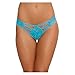 Dreamgirl Women's Turquoise Lace Panty with Front Criss-Cross Detail - Large