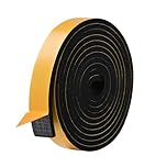 Foam Rubber Tape Self Adhesive- 25mm Wide - 6mm Thick,High Density Neoprene Weather Strip,Gasket Seal,Anti-Vibration,Anti-Collision, Shockproof Insulation for Window Door Car,3 Meters