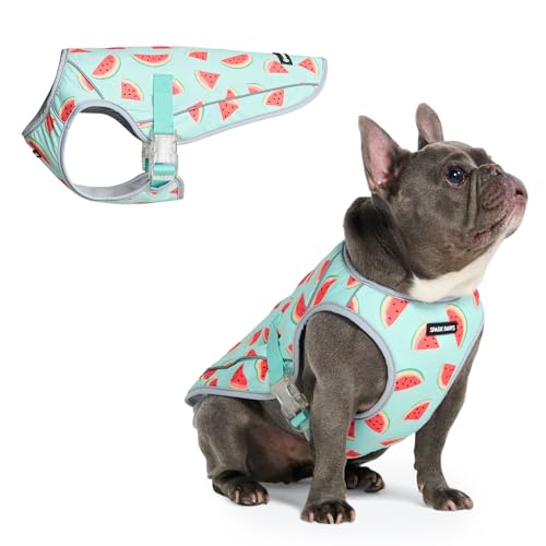 Spark Paws Dog Cooling Vest - SPF 50 UV Sun Protection - Summer Heat Relief Gear for Dogs, Lightweight, Evaporative Cooling - Dog Anxiety Relief Vest During Hot Days - Watermelon - Size L