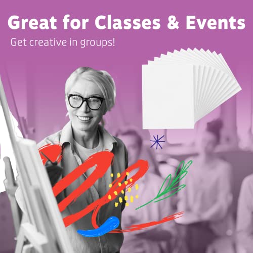 Artlicious Canvases For Painting - Pack Of 12, 6 X 6 Inch Blank White Canvas Boards - 100% Cotton Art Panels For Oil, Acrylic & Watercolor Paint #TOP4