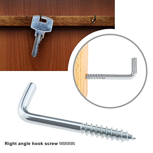 Emagtech BO7_EMT_69 100Pcs L Hook Screws Screw-In Hooks Screws Carbon Steel 7-Shaped Screws Right-Angle Hook thumb #1