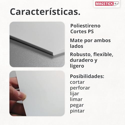 Miniatura 3 de Magstick Láminas De Poliestireno Blancas I Placas De Plástico Rígido A4 21 X 29,7 Cm 1 Mm I Hojas Ps Para Modelismo Arquitectura Y Bricolaje I Juego De 6 I Mag261
