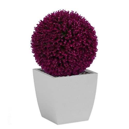 HoveeLuty Artificial Topiary Ball 40cm Hanging Artificial Boxwood Ball Faux Ball Plant Decorative Faux Plant for Ceiling Decoration Purple