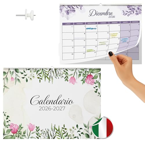 Finoly Calendario 2026 da Parete Luglio 2026 Dicembre 2027 in Italiano (18 Mesi) | Calendario Mensile 2026 | Calendario Familiare da Appendere alla Parete con Gancio Facile (Parete Natura Italiano)