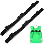 YAOYYG 2 Stück Verstellbarer Brustgurt Rucksack,Rucksackriemen Nylon Mit Schnellverschluss,Rutschfester Strapazierfähiger Brustgurt Rucksack, Für Schule, Wandern, Reisen, Klettern(Schwarz)