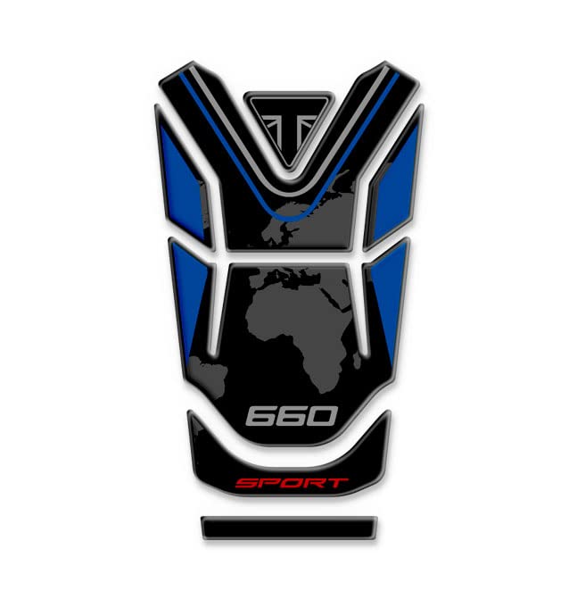 Tankpad Harz 3D Für Triumph Tiger 1200 GT Explorer 2022 – Blau, Aus Polyurethan, Made In Italy