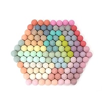 Glaciart One Handmade Wool Felt Pom Poms (400pcs) - 1cm, 40 Colors - Ideal For Felting And Garlands