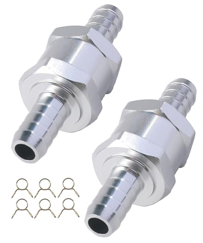 Xibao 2PCS Válvulas de Retención para Automóviles,Valvula Antiretorno Agua,Valvula Antiretorno Gasoil,con 6 Clip de Resorte,Apto para Aplicaciones Náuticas,Automotrices,Caravanas,Autocaravanas (10mm)