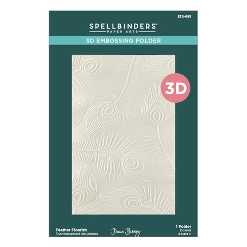 Spellbinders Feather Flourish Embossing Folder, Clear