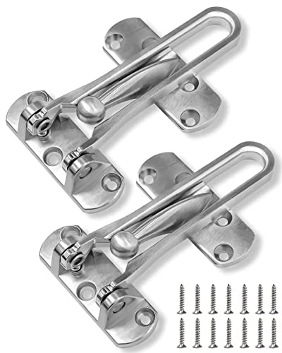Hdajy 2Pcs Door Chain Lock, Upgrade Chain Locks For Inside Door, Be Used For Barn Door Latch, Locks For Doors Inside, Thicken Aluminium Alloy Satin Nickel. #TOP4