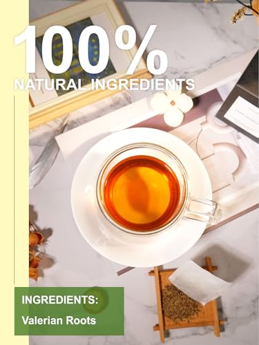 Image of TeeLux Valerian Root Tea Bags, Smooth & Mild Taste, Caffeine Free, 100 ct | Natural Valerian Root Herbal Tea, Sugar Free & Gluten Free, Enjoy Hot or Iced, Foil-Lined Resealable Pouch
