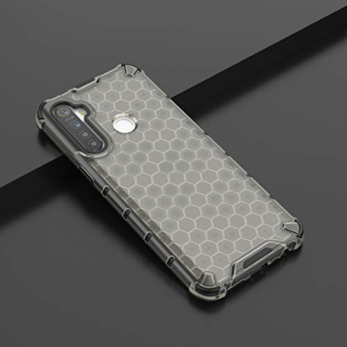 Image of Glasgow | for Realme 5 Honeycomb Pattern Back Case Cover for Realme 5 with 4 Bumper Corners and Military Grade Protection - Black