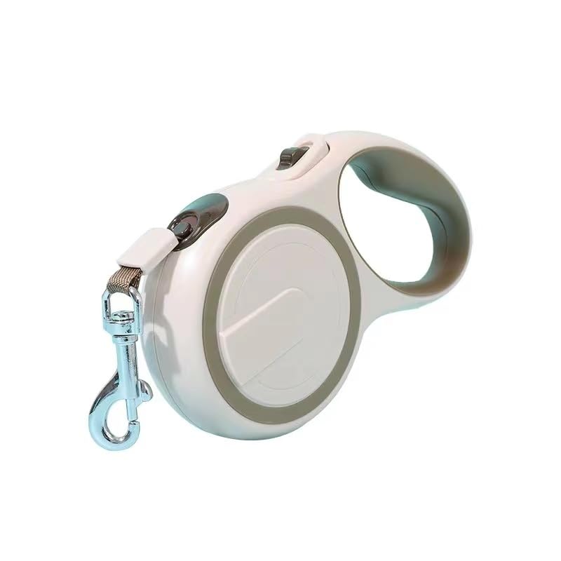 merhudt 16FT 360° Tangle-Free Retractable Dog Leash with Non-Slip Handle |16ft Nylon Braided Rope | One Hand Brake, Pause, Lock(Khaki)