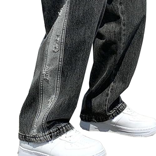 Baggy Jeans for Men Mens Straight Leg Jeans Retro Jean for Men Vintage Streetwear Hip Hop Trendy Denim Pant2