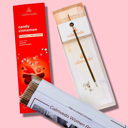 Candy Cinnamon Incense Stick Holiday - Incense (80 Sticks) Spicy, Creamy Vanilla And Flavorful Tangerine Incense | Charcoal Free, Made From Upcycled Flowers | Fall Incense Sticks For Holiday Fun #TOP3