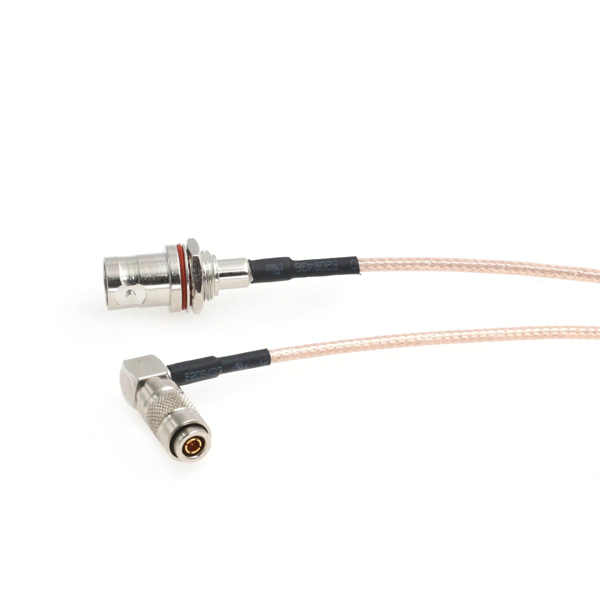 HangTon Mini BNC to Full-size BNC Video Signal SDI Adapter Cable for Blackmagic Camera Video Assist Monitor (1m, Right Angle DIN 1.0/2.3 to Female BNC RG179)