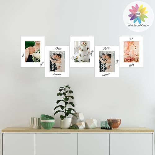image for MBC Mat Board Center, 5 Pack 8.5X11 for 6X8 White Picture Mats Frame M