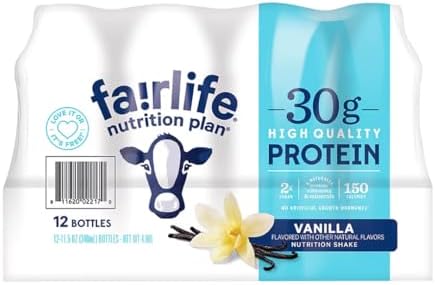 Fair Life Nutrition Plan High Protein Liquid Shake, Vanilla, 11.5 Fl Oz, Pack of 12