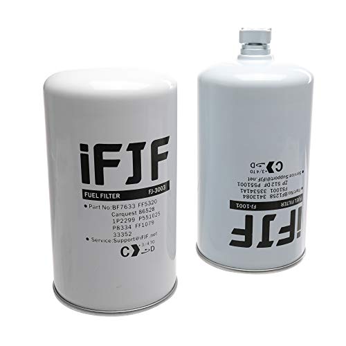iFJF FS1001 Fuel/Water Separator Filter and FF3003 Fuel Filter Replacement for Titanium Series/Platinum Series Diesel Engine Replace 3413084 BF7633 FF5320