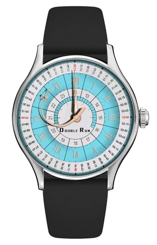 Image of DOUBLERUN Analog Watch, Silicone Strap, Roman Numerals, 24-Hour Display
