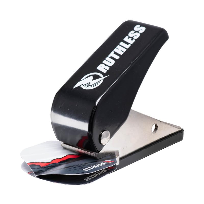 Ruthless Dart Flight Punch - Accesorio para dardos de bolsillo, fácil de usar, rojo, negro y blanco