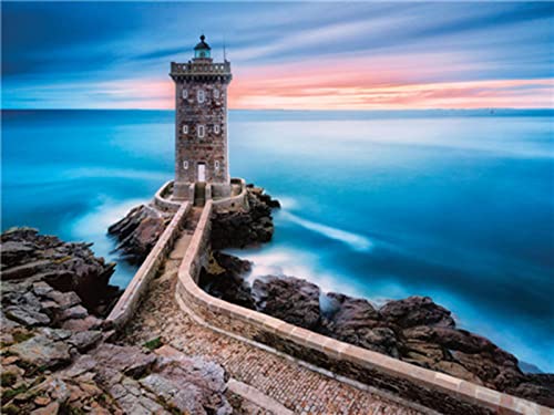 Peinture à Broder au Diamant Phare Cadran Cristal Cadeau Amusant pour Adulte
