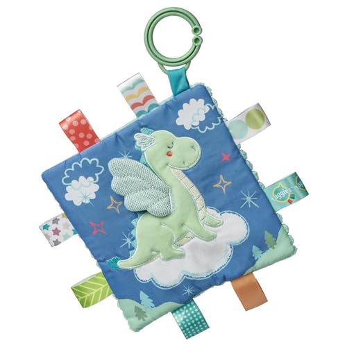 Image of Taggies Crinkle Me Toy with Baby Paper & Squeaker with Sensory Tags, 6.5 x 6.5-inches, Drax Dragon