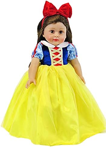American Fashion World Vestido blanco nieve para muñecas de 18 pulgadas  Juego de 2 piezas  Diadema incluida  Calidad premium y diseño moderno  Ropa