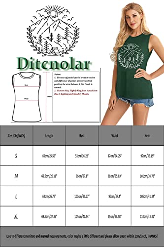 Graphic Tank Tops For Women Camping Outdoor Hiking Mountain Tank Causal Summer Travel Athletic Workout Sleeveless Shirts Top-M (Green) #TOP5