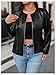 SOLY HUX Women's Plus Size PU Leather Jacket Zip Up Crew Neck Long Sleeve Bomber Jacket Outerwear Pure Black X-Large Plus