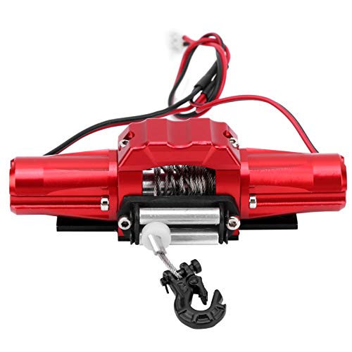 Winch eléctrico para RC de aleación de aluminio rojo miniatura 2