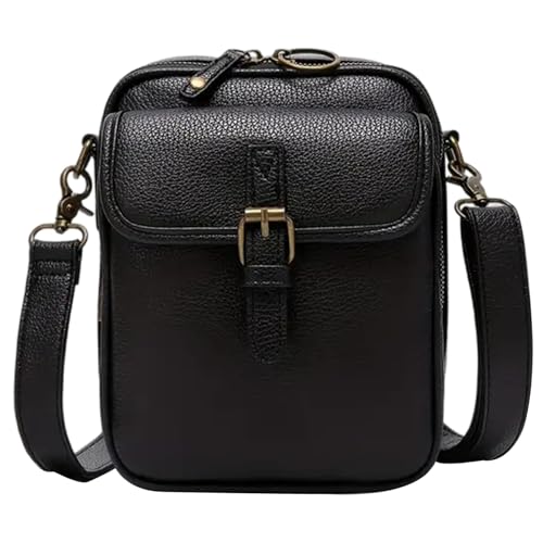 Sac à bandoulière antivol pour femmes voyageant à l'étranger avec plusieurs compartiments en cuir