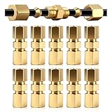 Set di 10 connettori per tubi freno (4,75 mm), raccordi in acciaio rivestito in rame ad alta resistenza, montaggio facile senza tappi terminali, prestazioni stabili e durevoli per la riparazione e la