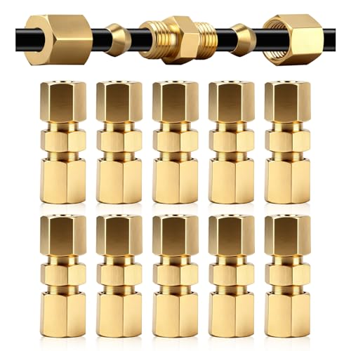 Set de 10 Connecteurs de Tuyau de Frein 4,75mm, Raccords en Acier Cuivré de Haute Résistance, Installation Facile Sans Embouts, Performance Stable et Durable pour Réparation et Entretien Systèmes de F