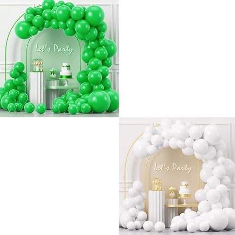 YAOWKY Green and White Balloon Arch Kit, 200PCS 18In 12In 10In 5In Purple Latex Balloons for Birthday Weddings Anniversary Graduation Summer Themed Party Decorationsarty Decorations Cover