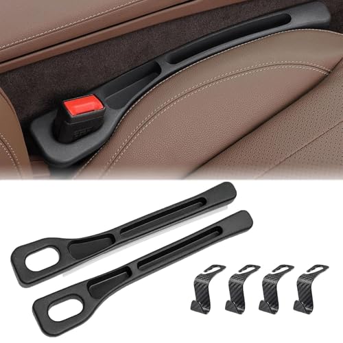LightBeacon 2 stuks vulmiddel voor autostoelen, autostoelstoppers, autostoelvuller, vulling van de zitopening met 4 haken voor auto's (zwart)