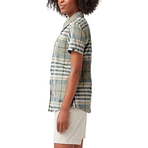 Dickies Womens Women's Cooling Short Sleeve Work Button Down Shirt, Green Plaid, Medium Us #TOP1