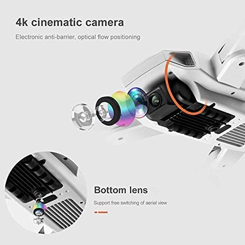 Dron GPS z kamerą 4K, składany dron RC 5G WiFi FPV, zdalnie sterowany quadcopter z optycznym pozycjonowaniem przepływu i trybem bezgłowym, lot po drodze, podążaj za mną, 2 baterie