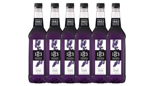Image of 1883 Lavender Syrup for Drinks - 1 Liter Plastic Bottles (Pack of 6)