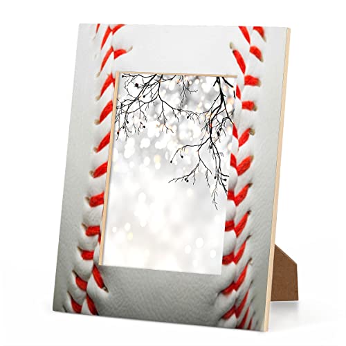 Dihomi Baseball Ball Sport 5X7 Picture Frame, Wooden Picture Frame For Wall Or Table Top Decor Display 5X7 Or 4X6 Picture, Optional 8X10 11X14, Group Family Weddings Christmas Photo Frame For Gift #TOP7