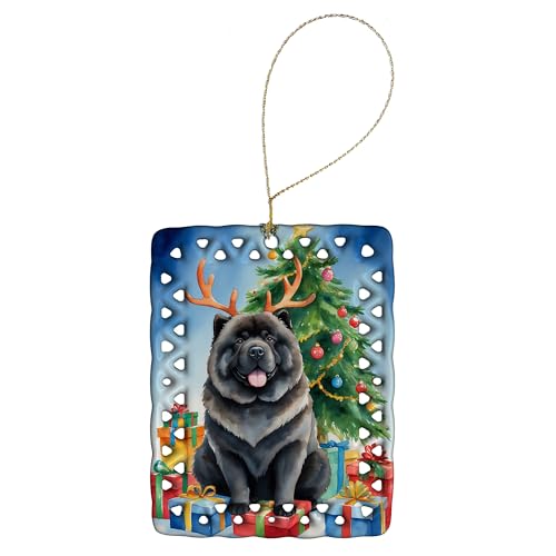 Caroline's Treasures Chow Chow Dogs Porcelain Hanging Christmas Ornament