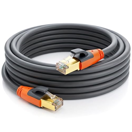 Cat 8 Ethernet Cable 30ft, High Speed LAN Cables 40Gbps 2000MHz Shielded, Heavy Duty 26AWG Outdoor...