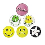 GOLTERS Golf Ball Markers fit All Magnetic Golf Hat Best Golf Gifts Clips Pack of 6 (Mixed 08)