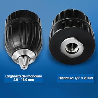 S&R Mandrino Autoserrante Sds-Plus a Chiusura Rapida 2-13 mm 1/2" - 20UNF. Filettatura M12