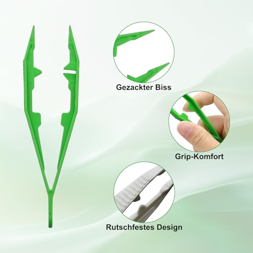 10 Stück Bügelperlen Pinzette, Mehrfarbig Pinzetten Set, Kunststoff Pinzette mit Gezahnter Spitze, 10 cm Multifunktional Pinzette Spitz für Basteln Zuhause Schule DIY Puzzle Zubehör Perlen