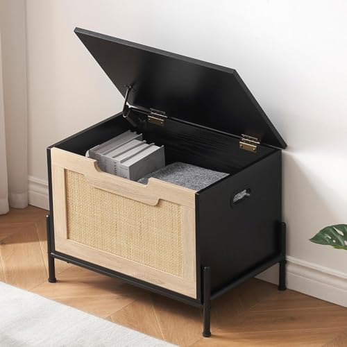 Storage Bench, Storage Trunk Chest with Safety Hinges, Supports 220 lb, for Entryway, Living Room, and Bedroom, Easy to Assemble